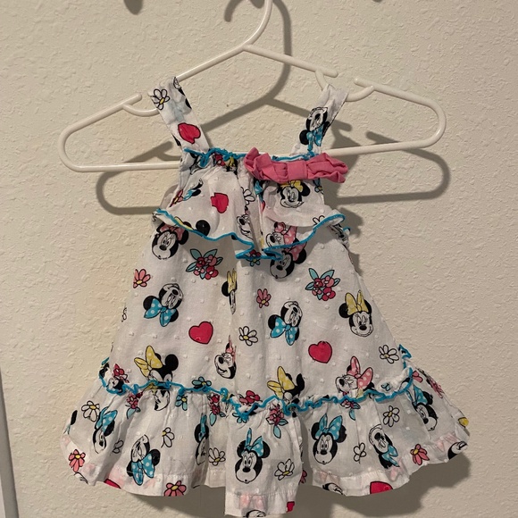 Disney Baby Minnie Mouse White Frill Dress | Size 0-3 Months - Picture 1 of 3